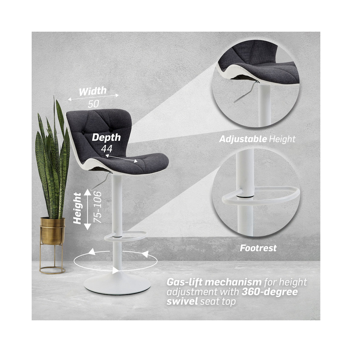Halter Barstool - Grey