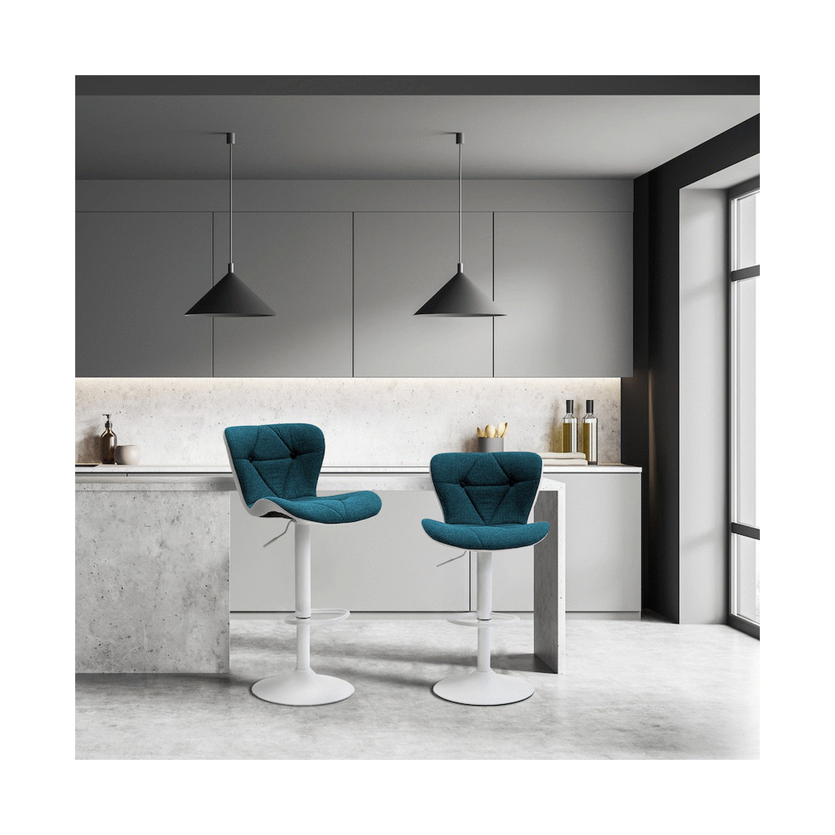 Everfurn Halter Bar Stool - Blue (2 Pack)