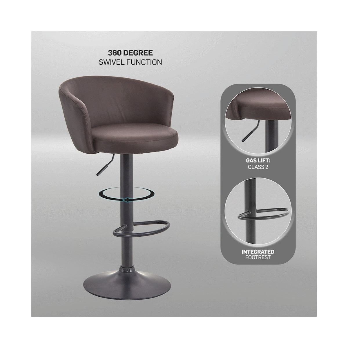 Everfurn Titan Barstool - Brown