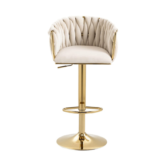 Everfurn Princeton Barstool - Gold & Cream