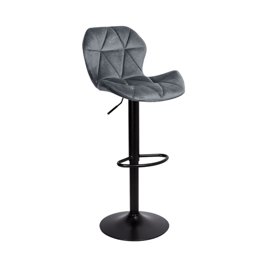 Everfurn Tira Barstool - Grey Velvet - Single
