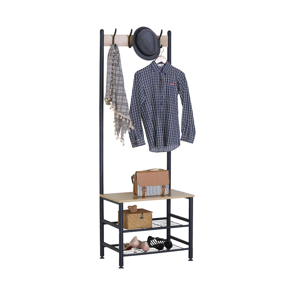 Everfurn Lucca Coat Rack - Oak