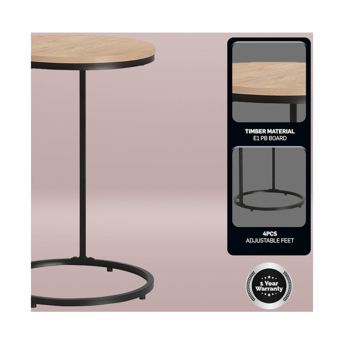 Everfurn Nordic Couch Side Table, Sofa Table