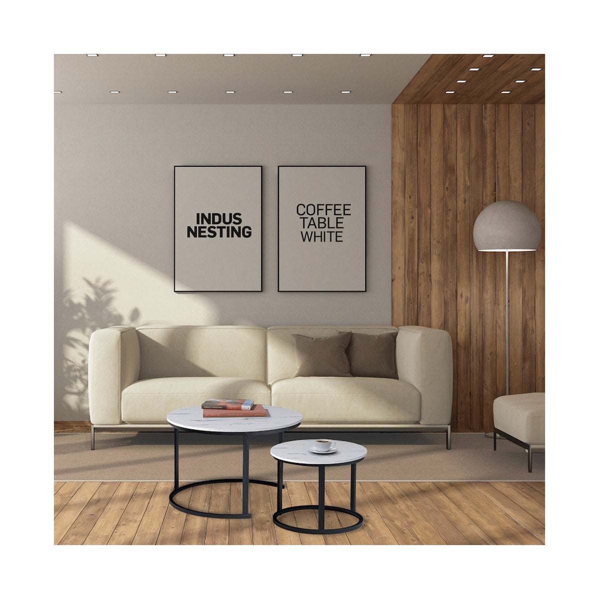 Everfurn Indus Nesting Coffee Table - White (2 Piece)