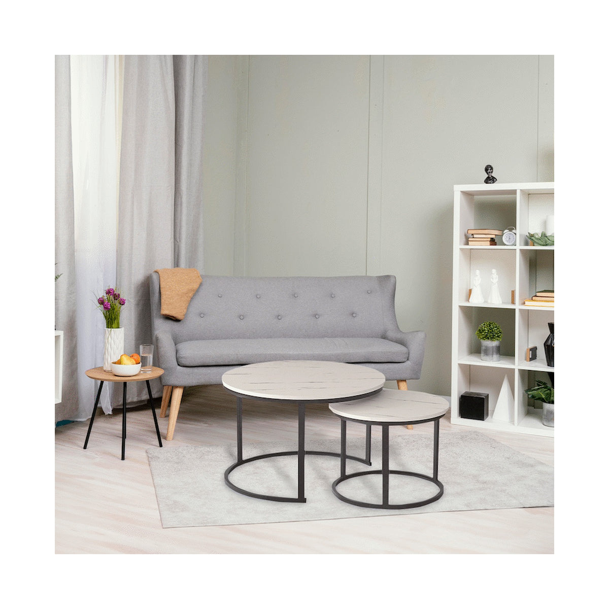 Everfurn Indus Nesting Coffee Table - White (2 Piece)