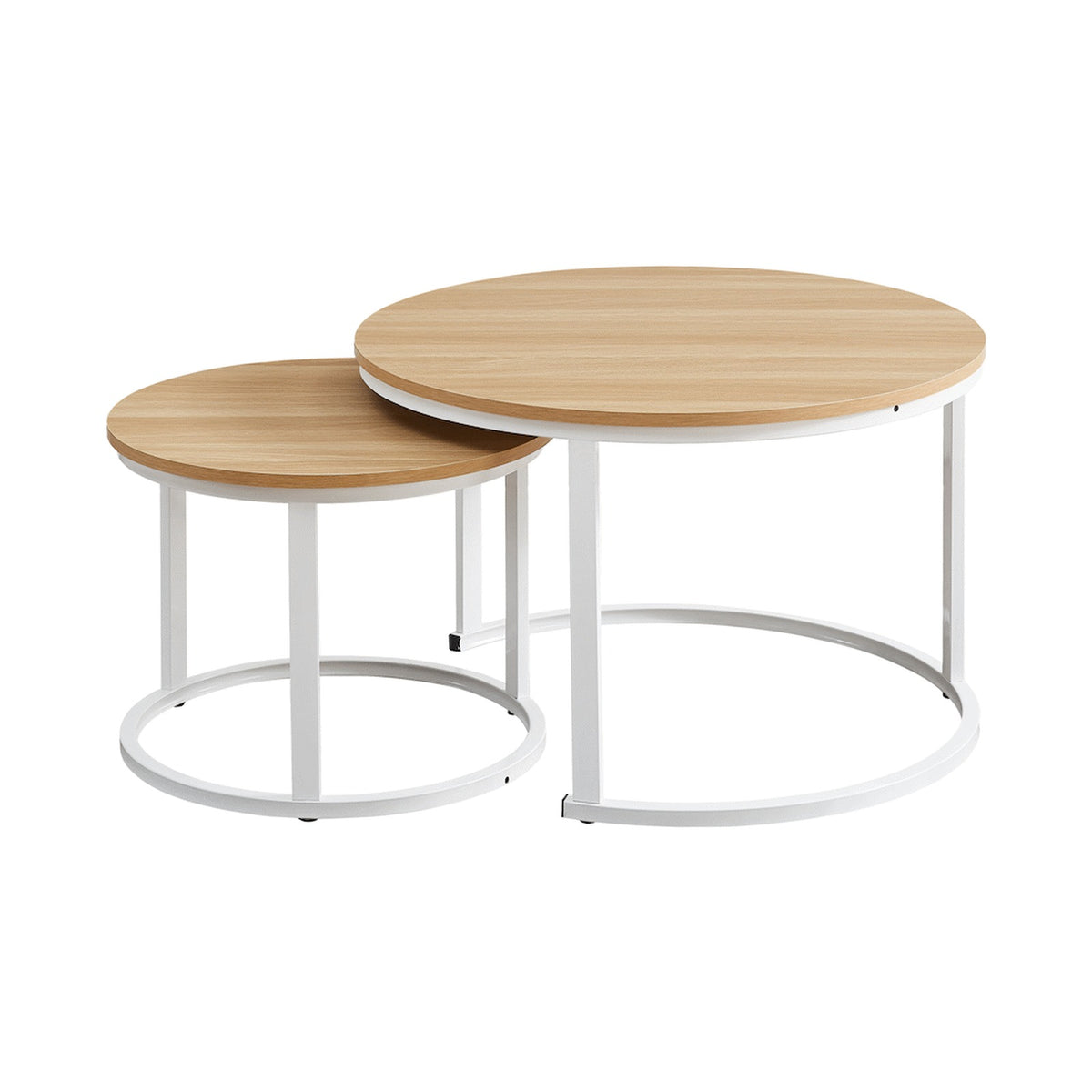 Indus Nesting Coffee Table Oak With White Frame