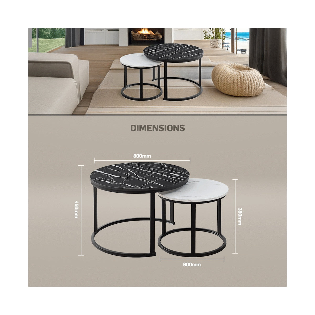 Indus Nesting Coffee Table Ying Yang