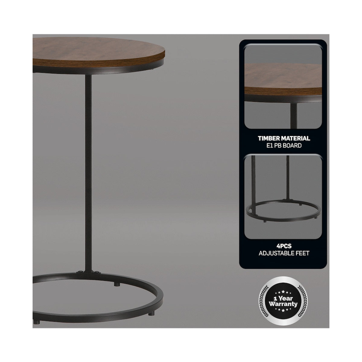 Everfurn Nordic Side Table Mahogany