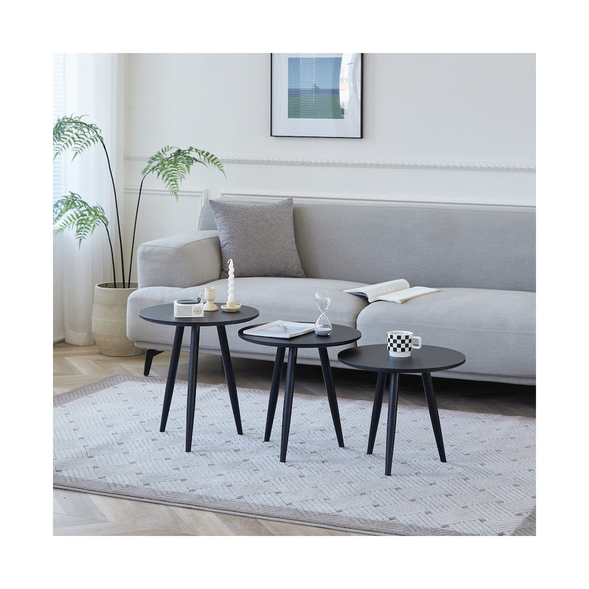 Everfurn Wooden Finish 3 - Piece Monaco Coffee Table