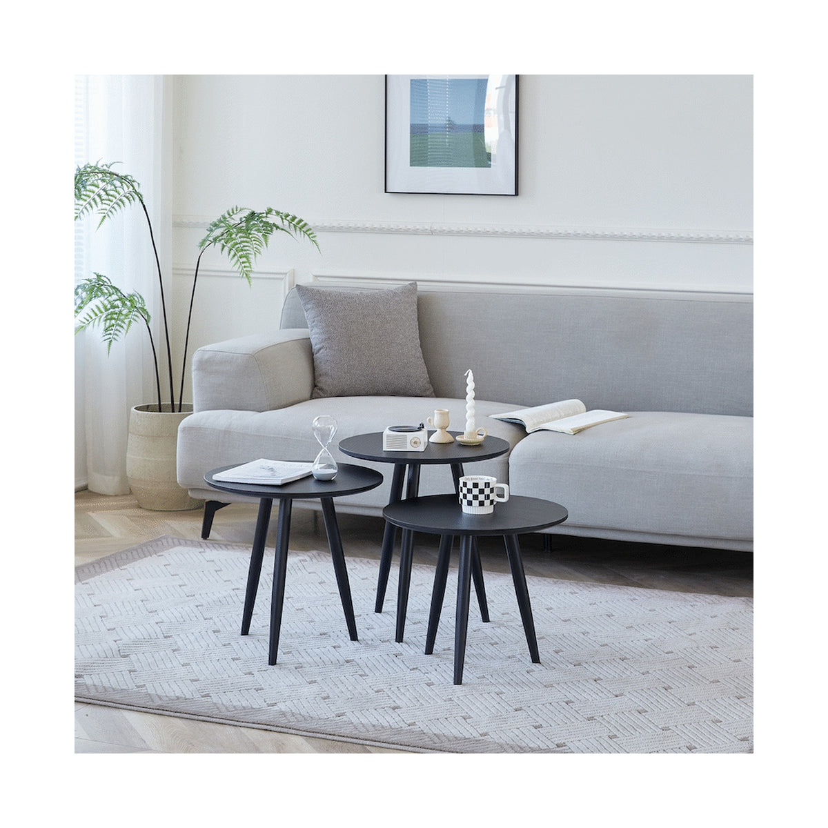 Everfurn Wooden Finish 3 - Piece Monaco Coffee Table