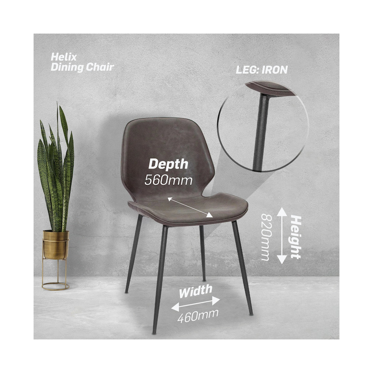 Everfurn Helix Dining Chair - Single