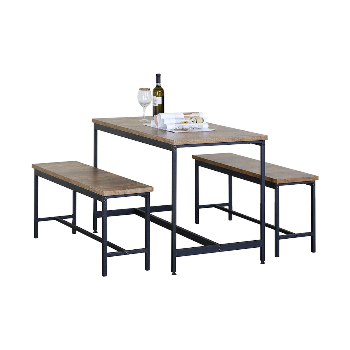 Everfurn Gwen Dining Set - Mahogany