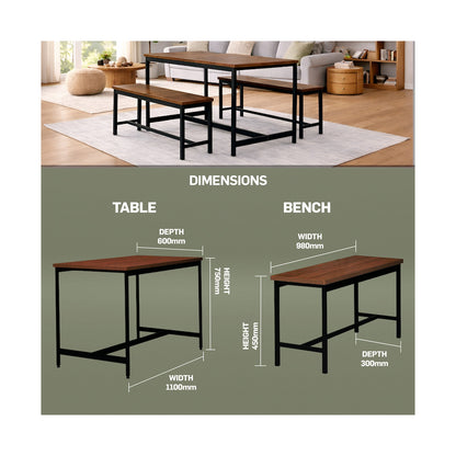 Everfurn Gwen Dining Set - Mahogany