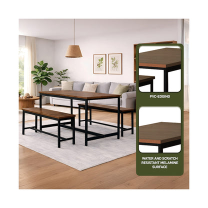 Everfurn Gwen Dining Set - Mahogany