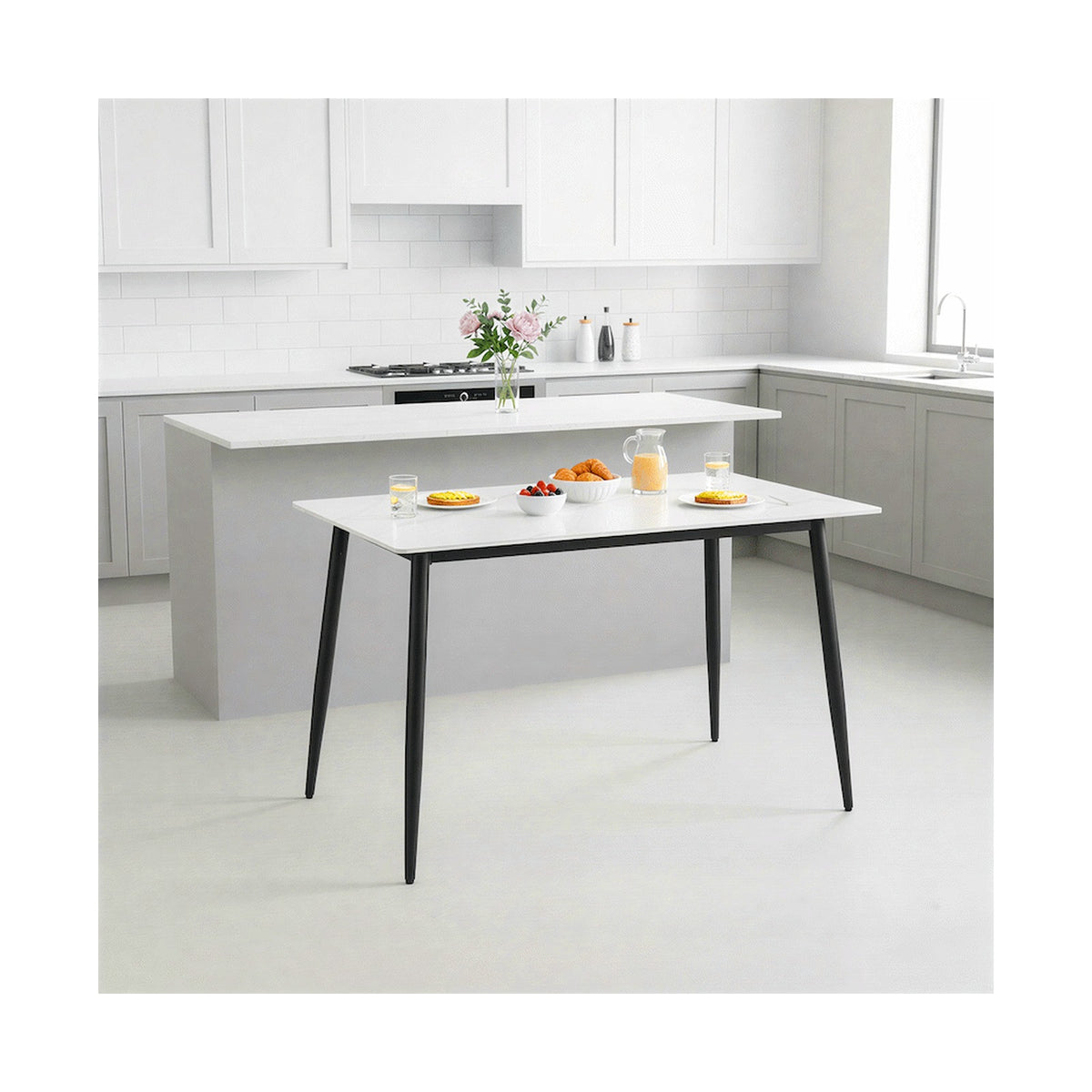 Everfurn Theo Dining Table - White, Box 1 of 2