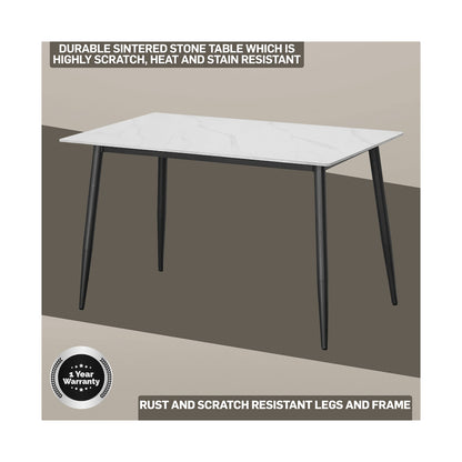 Everfurn Theo Dining Table - White, Box 1 of 2