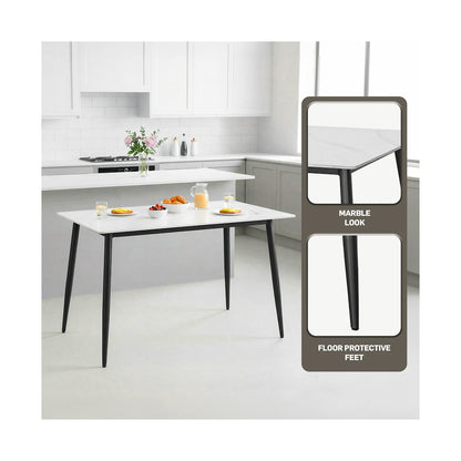 Everfurn Theo Dining Table - White, Box 1 of 2