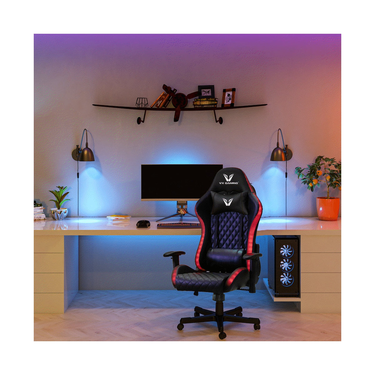 VX Gaming Lumas High-Back Gaming Chair with RGB Lights