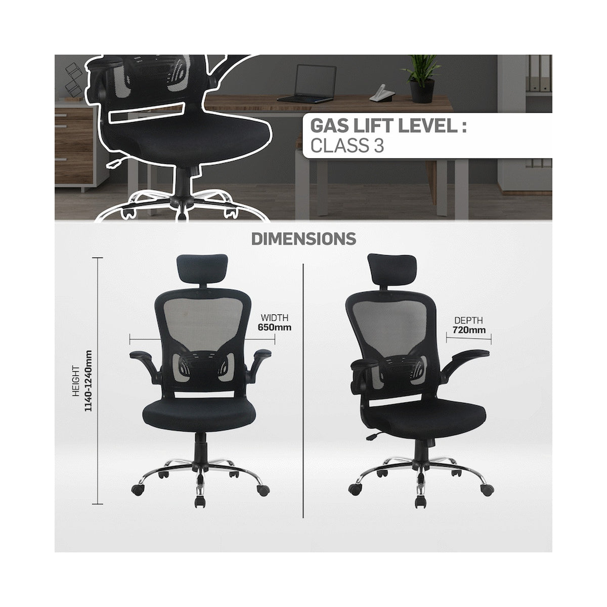 Everfurn Stagio Ergo High Back Office Chair