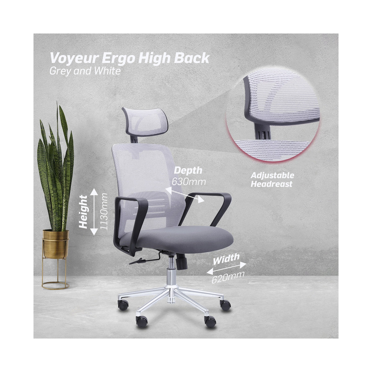 Everfurn Voyeur Ergo High Back