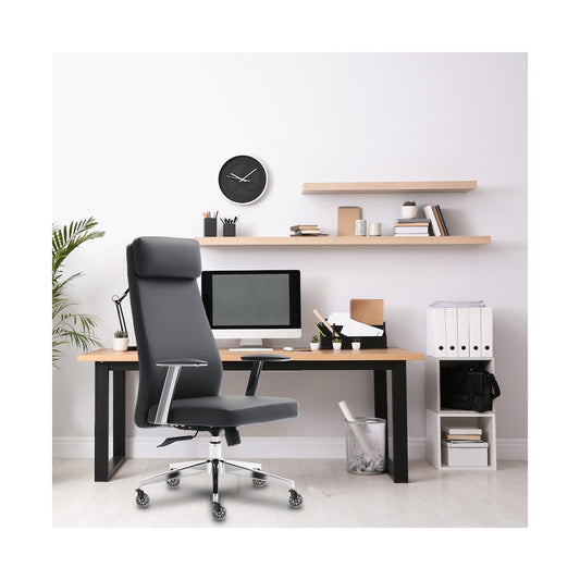 Everfurn Ruby High Back Office Chair, Chrome Metal Base