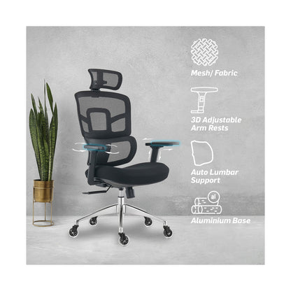 Everfurn Premium Graphite Ergo High Back Chair - Black