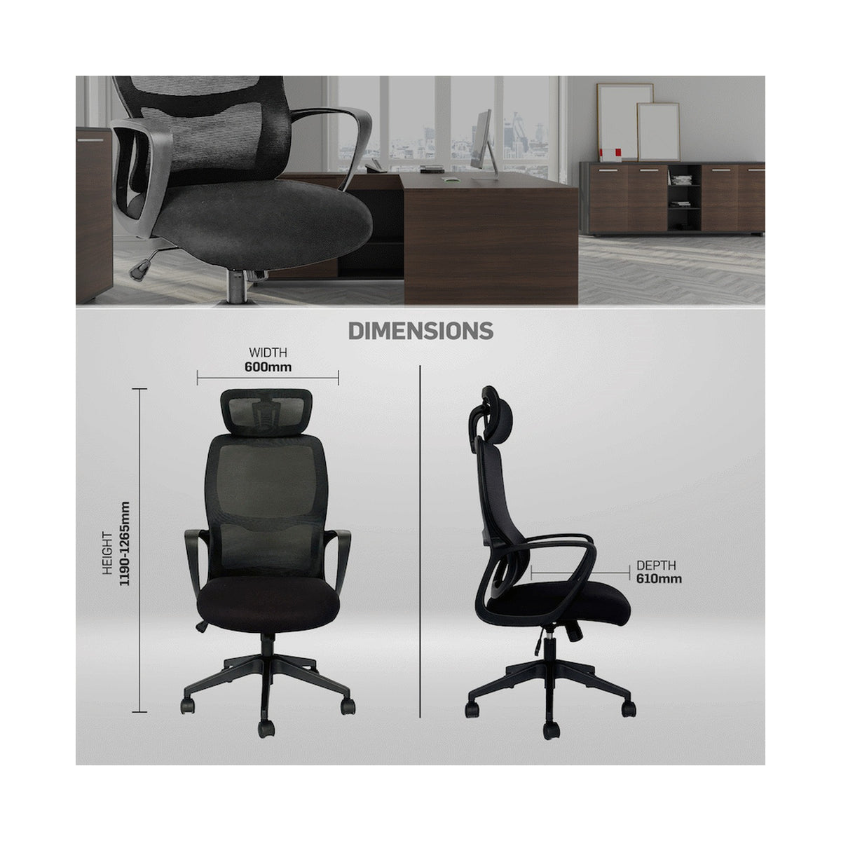 Everfurn Craft High Back Office Chair