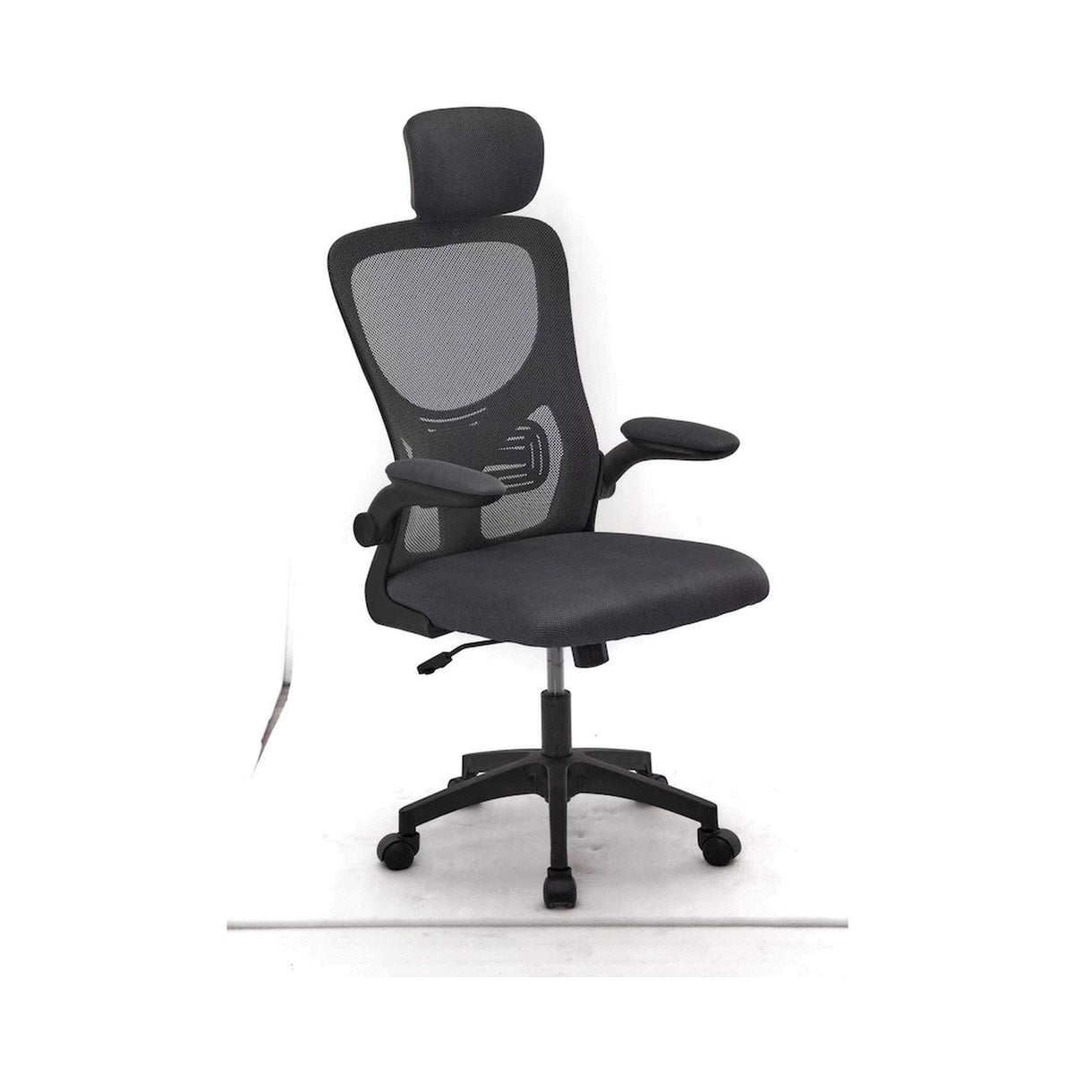 Everfurn Kira High Back Office Chair with Headrest - Grey with Black Frame