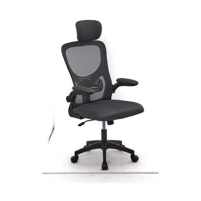 Everfurn Kira High Back Office Chair with Headrest - Grey with Black Frame