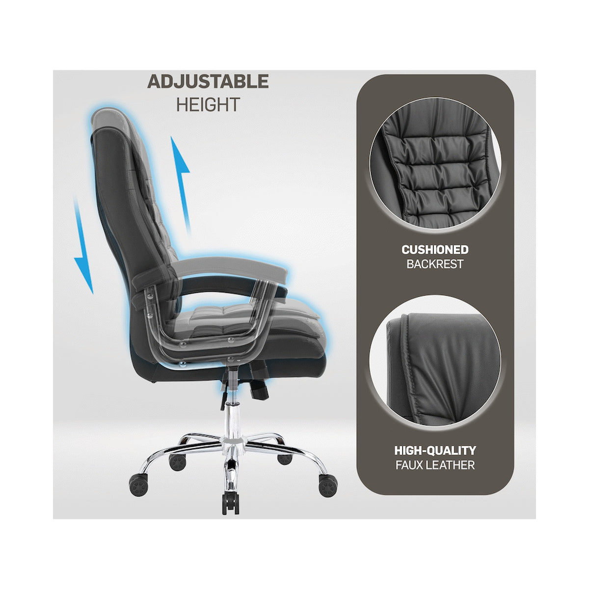 Everfurn Louis High Back Office Chair - Black