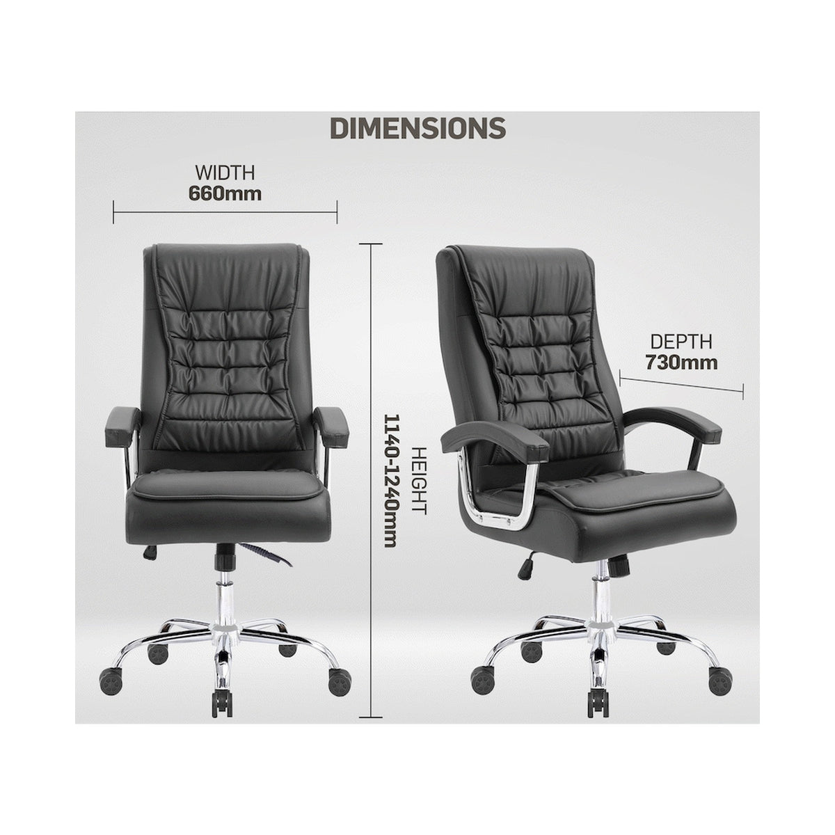 Everfurn Louis High Back Office Chair - Black