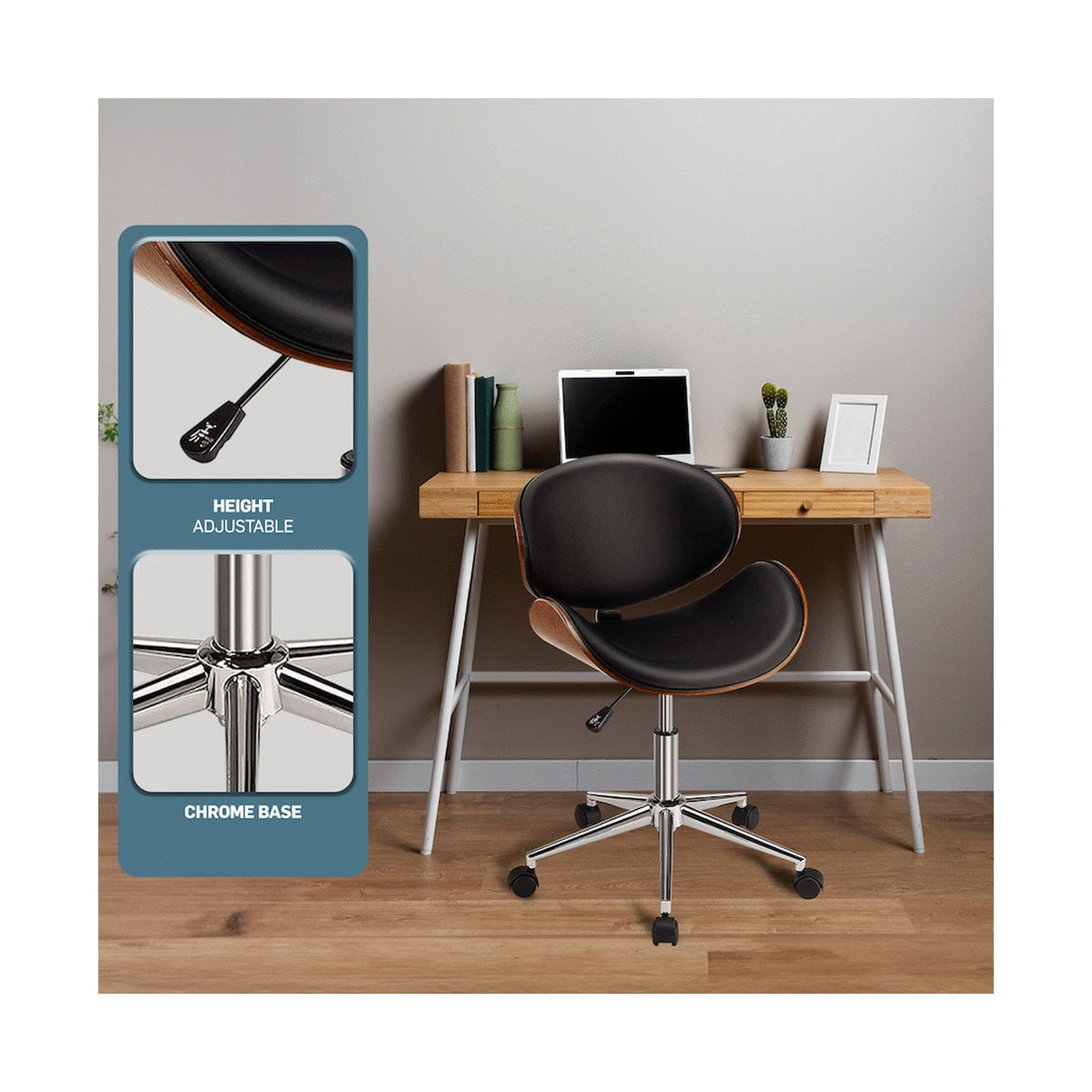 Amos Mid Back Office Chair - Black