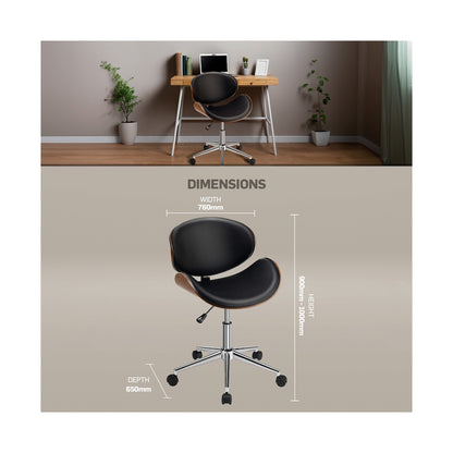 Amos Mid Back Office Chair - Black