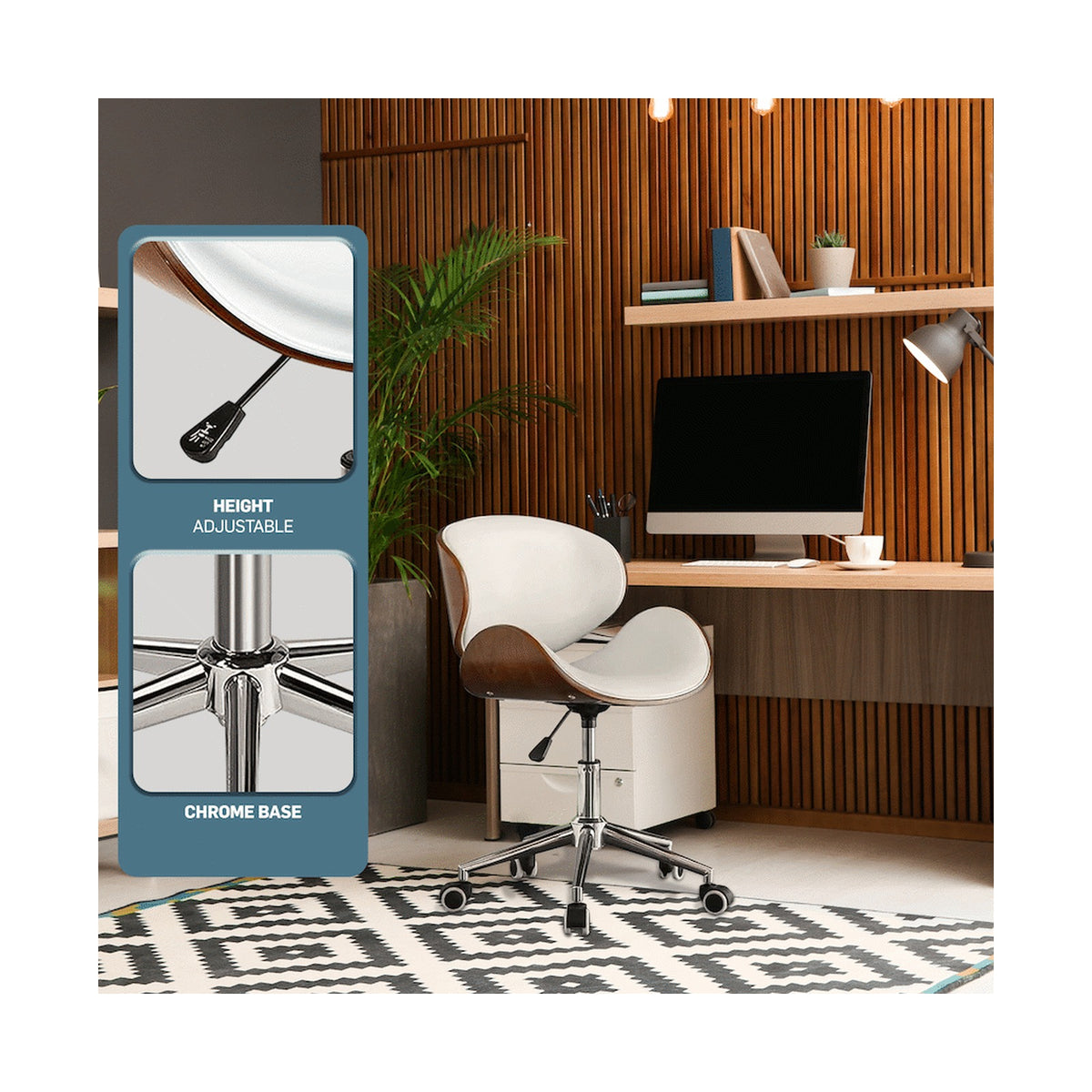 Amos Mid Back Office Chair - White