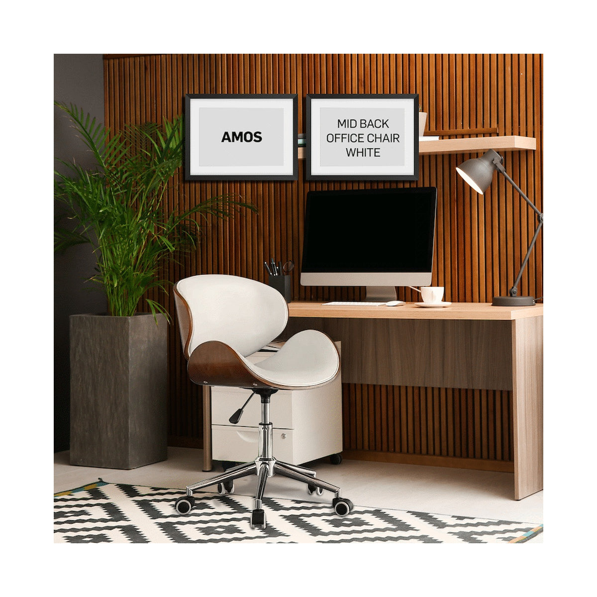 Amos Mid Back Office Chair - White