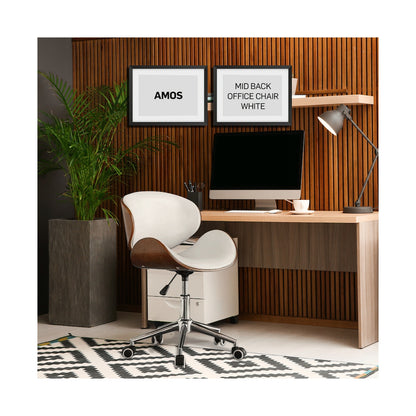 Amos Mid Back Office Chair - White