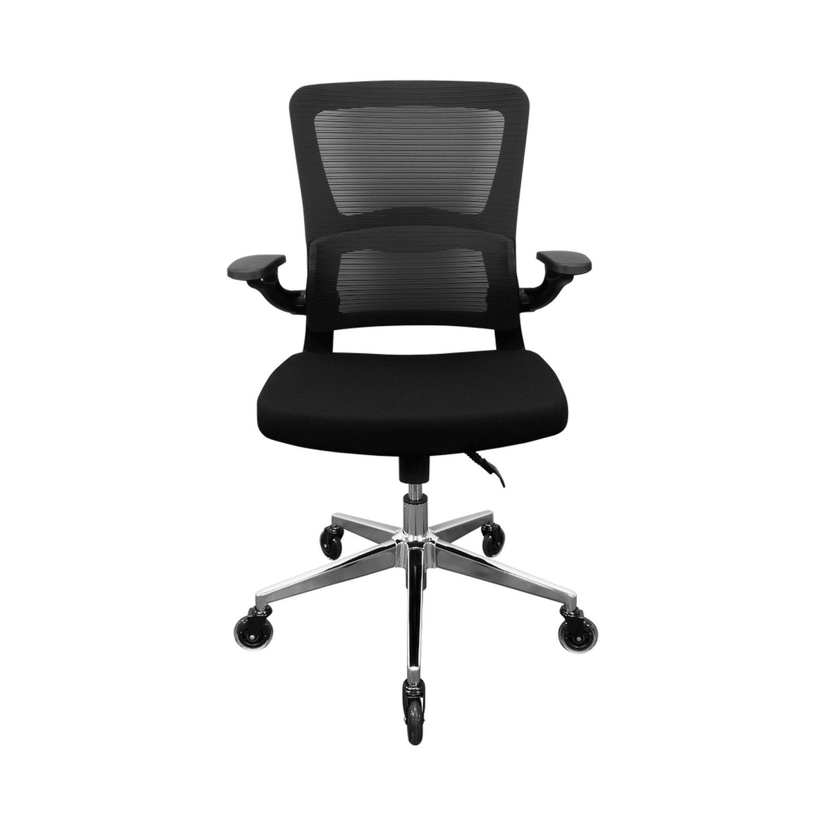 Everfurn Premium Dakota Mid Back Office Chair, Chromed Steel - Black