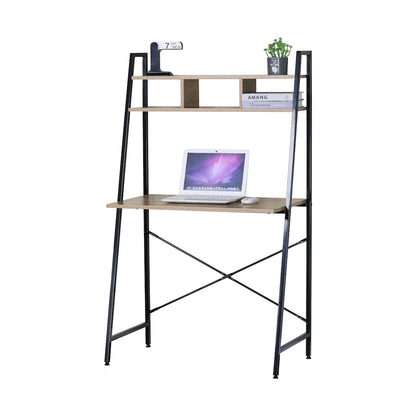 Everfurn Vesa Office Desk - Oak & Black