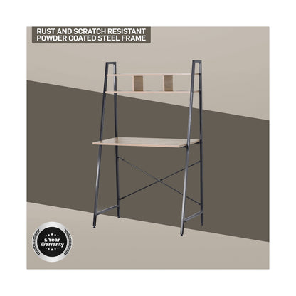 Everfurn Vesa Office Desk - Oak & Black