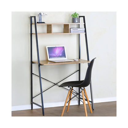 Everfurn Vesa Office Desk - Oak & Black