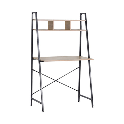Everfurn Vesa Office Desk - Oak & Black