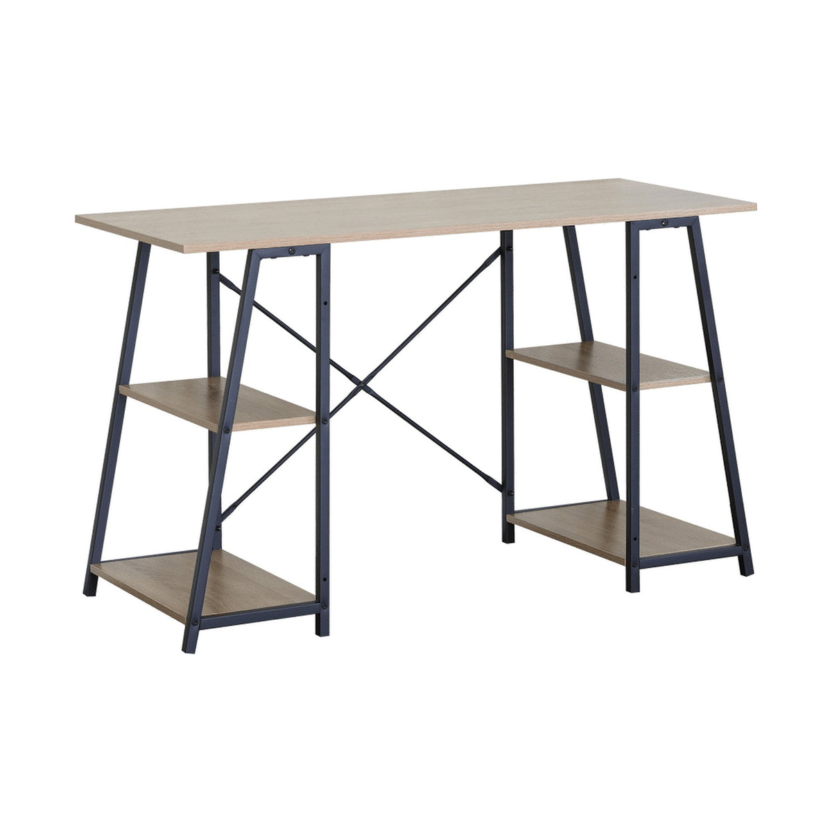 Everfurn Jordan Office Desk with 4 Shelves