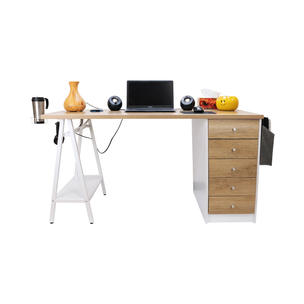Everfurn Premium Milan Smart Office Desk, 2 x 3.1 USB Port