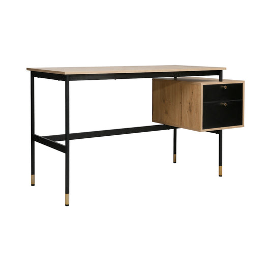 Everfurn Summit Desk with Two Drawers - Black