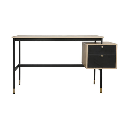 Everfurn Summit Desk with Two Drawers - Black