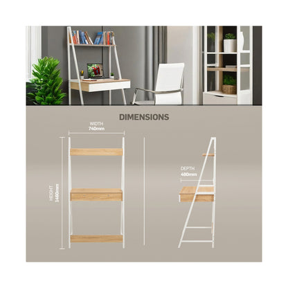 Everfurn Belle Desk with Large Drawer and Storage Shelf