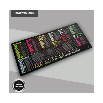 Everfurn Excel Hot Keys Large Desk Mat