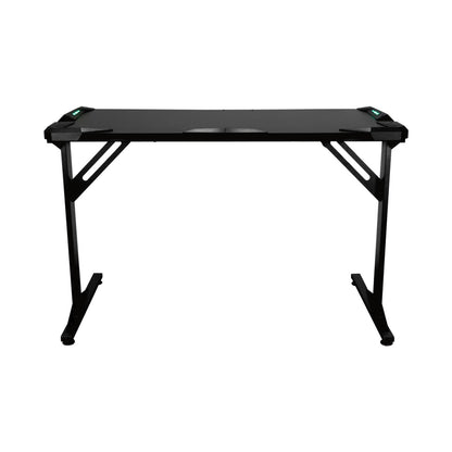 Fortress Gaming Desk with RGB Lights, Cup Holder