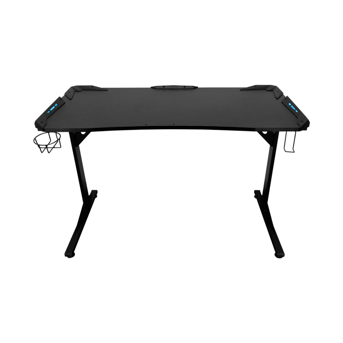 Fortress Gaming Desk with RGB Lights, Cup Holder