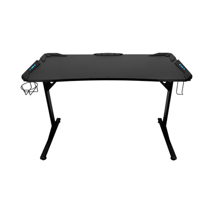 Fortress Gaming Desk with RGB Lights, Cup Holder